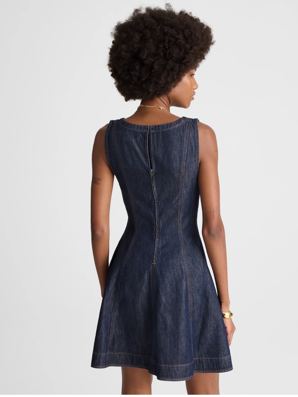NWT Madewell Airy Denim Circle Mini Dress Rinse Wash Fit & Flare Size Medium - Picture 3 of 11